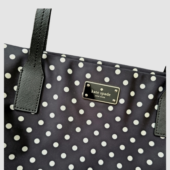 Kate Spade White and Black Polkadot Diaper bag or tote. - Picture 3 of 11